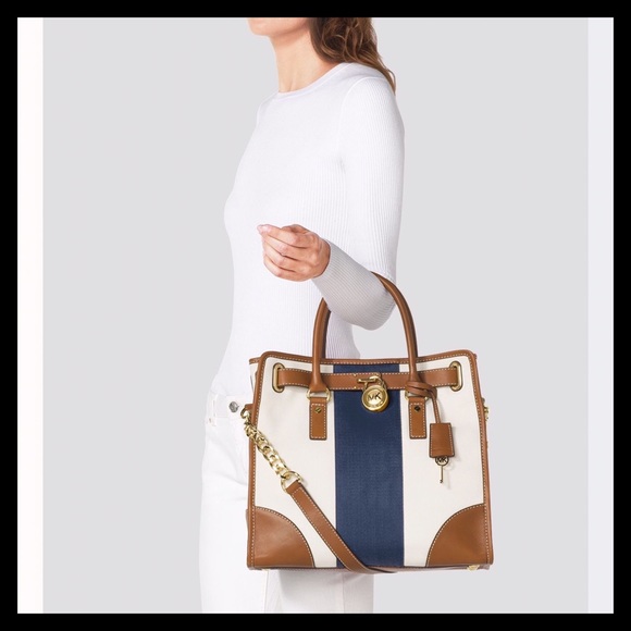 NWT! MIchael Kors Hamilton Canvas Large N/S Tote - Picture 2 of 9
